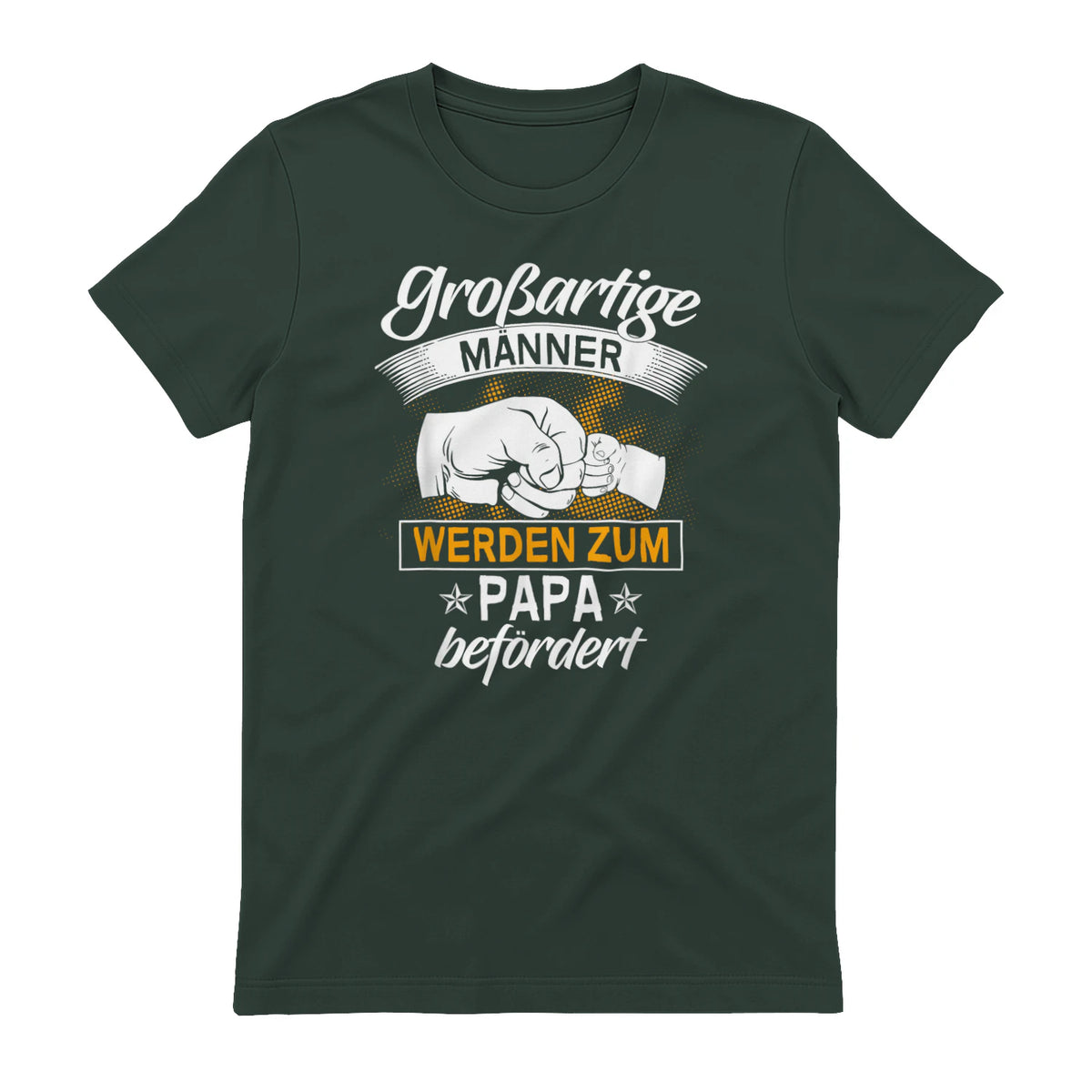 Vatertag Vaterschaft Geschenke Großartige Männer Werden Zum Papa Befördert Werdender Vater , Schwarz, S, V-Aussch in Forest Green - back view