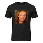 Funny Doll Face Meme Expression Hilarious Sarcastic in Black - front view