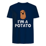 I'm A Potato - Funny Potato Shirt, Vegetable Food Gag Gift in Navy - back view