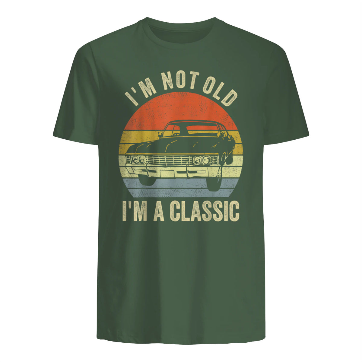 I'm Not Old Just Classic Funny Fathers Day Gift Dad T-Shirt in Military Green - back view