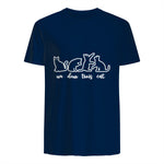 Un Deux Trois Cat, Cute & Funny Kittens, Gift For Cat Lovers T-Shirt in Navy - back view