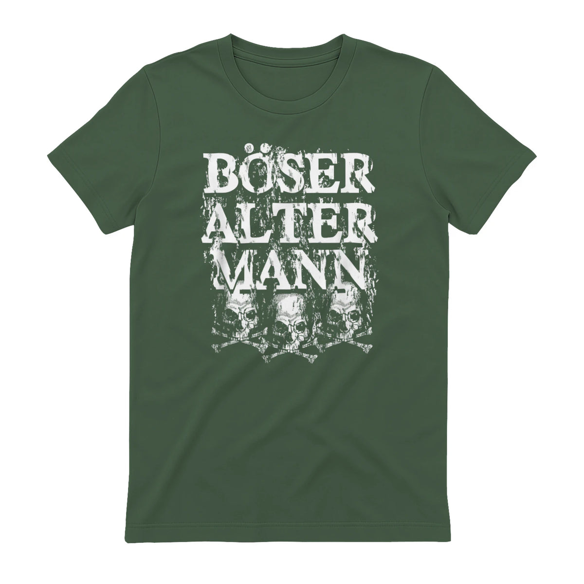 Opa & Großvater Männer Geschenke Vintage Totenkopf Schwarz, S Herren, Halbarm, in Military Green - back view