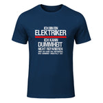 Elektriker Fun Geschenkidee - Herren Schwarz S - Kurzarm - Casual Funny Slogan Electrician in Navy - front view