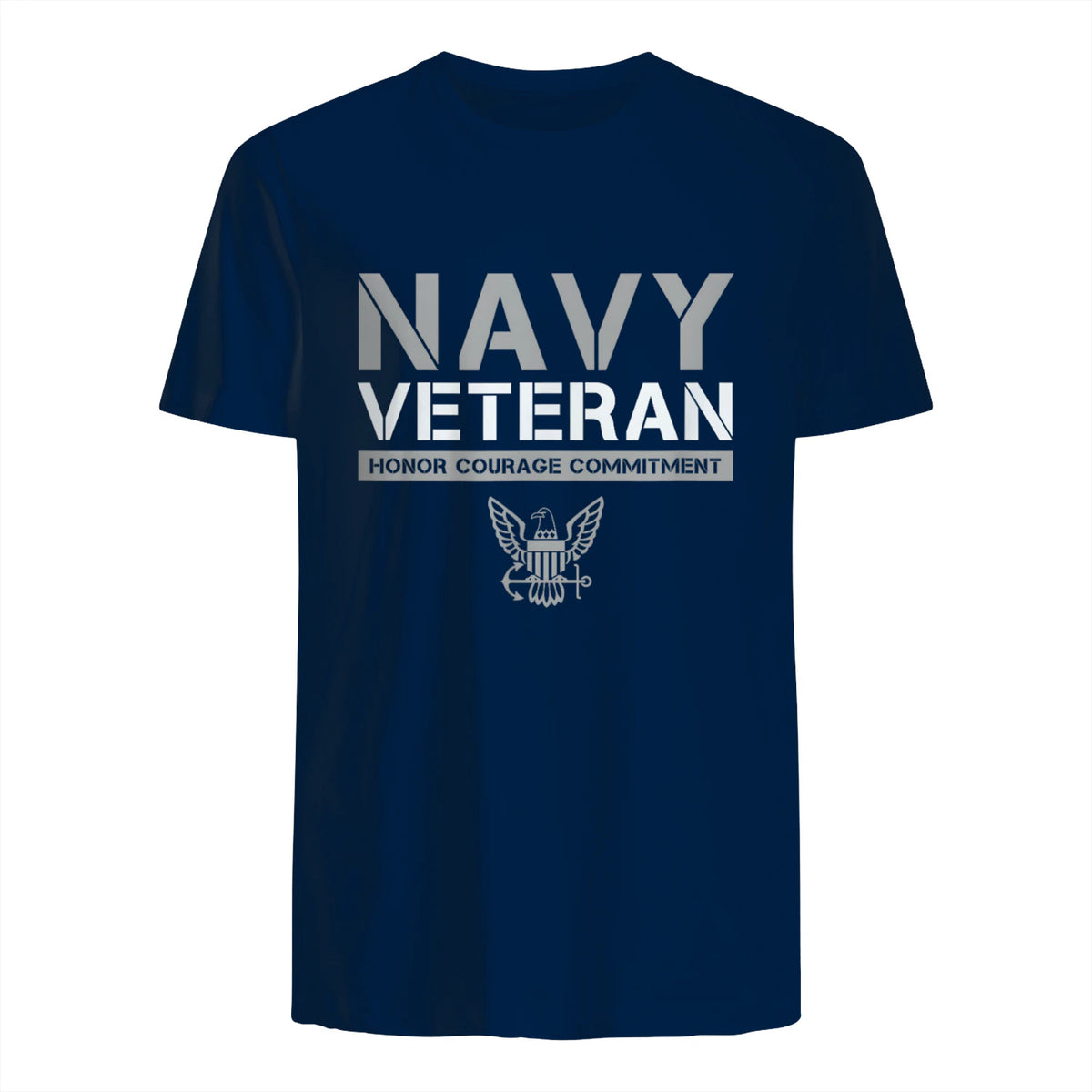 US Navy - Veteran Honor Courage Commitment T-Shirt in Navy - back view