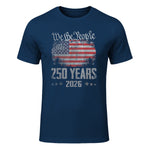 Vintage Anniversary Fourth of July Birthday T-Shirt in Navy - front view