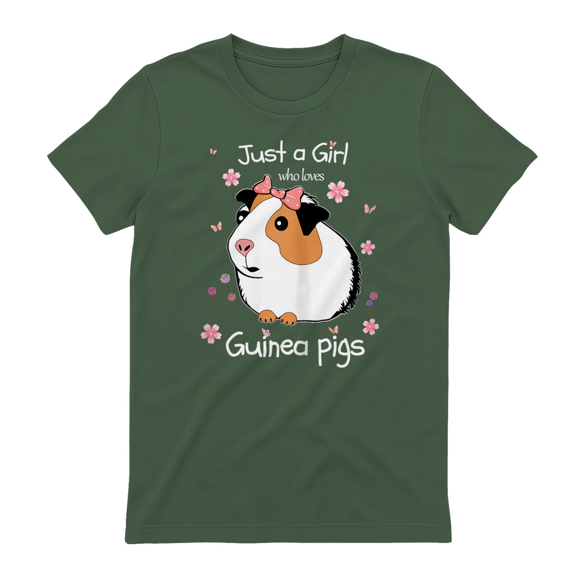 Just a Girl Who Loves Guinea Pigs - Cute Pets Lover Gift in Military Green - back view