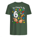 Six Seven Autism Awareness T-Shirt in Military Green - back view