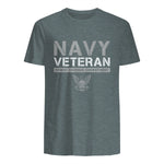 US Navy - Veteran Honor Courage Commitment T-Shirt in Dark Heather - back view