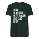 Best Bearded Beer Lovin Dog Dad T-Shirt Pet Lover Owner Gift in Forest Green - back view