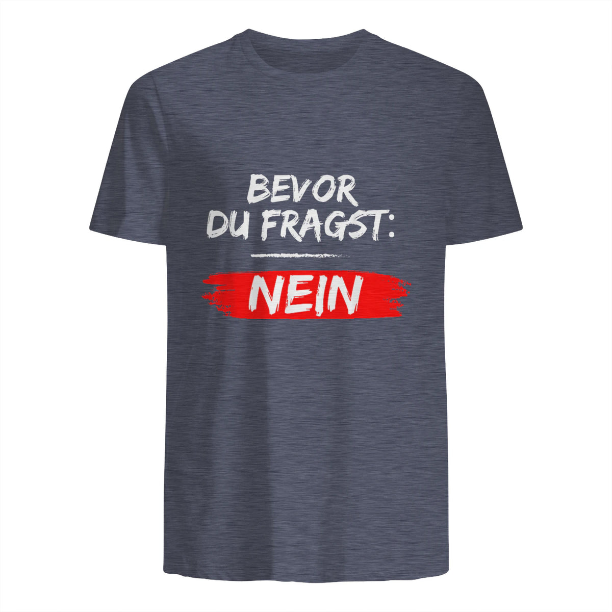 GIGATEMP Herren Männer Sprüche Lustig Witzig Schwarz Halbarm Klein EU XS Regulär Casual Funny Slogan Vat in Heather Navy - back view
