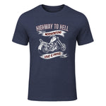 Highway to Hell Motorradfahrer Biker Motorrad Männer in Heather Navy - front view