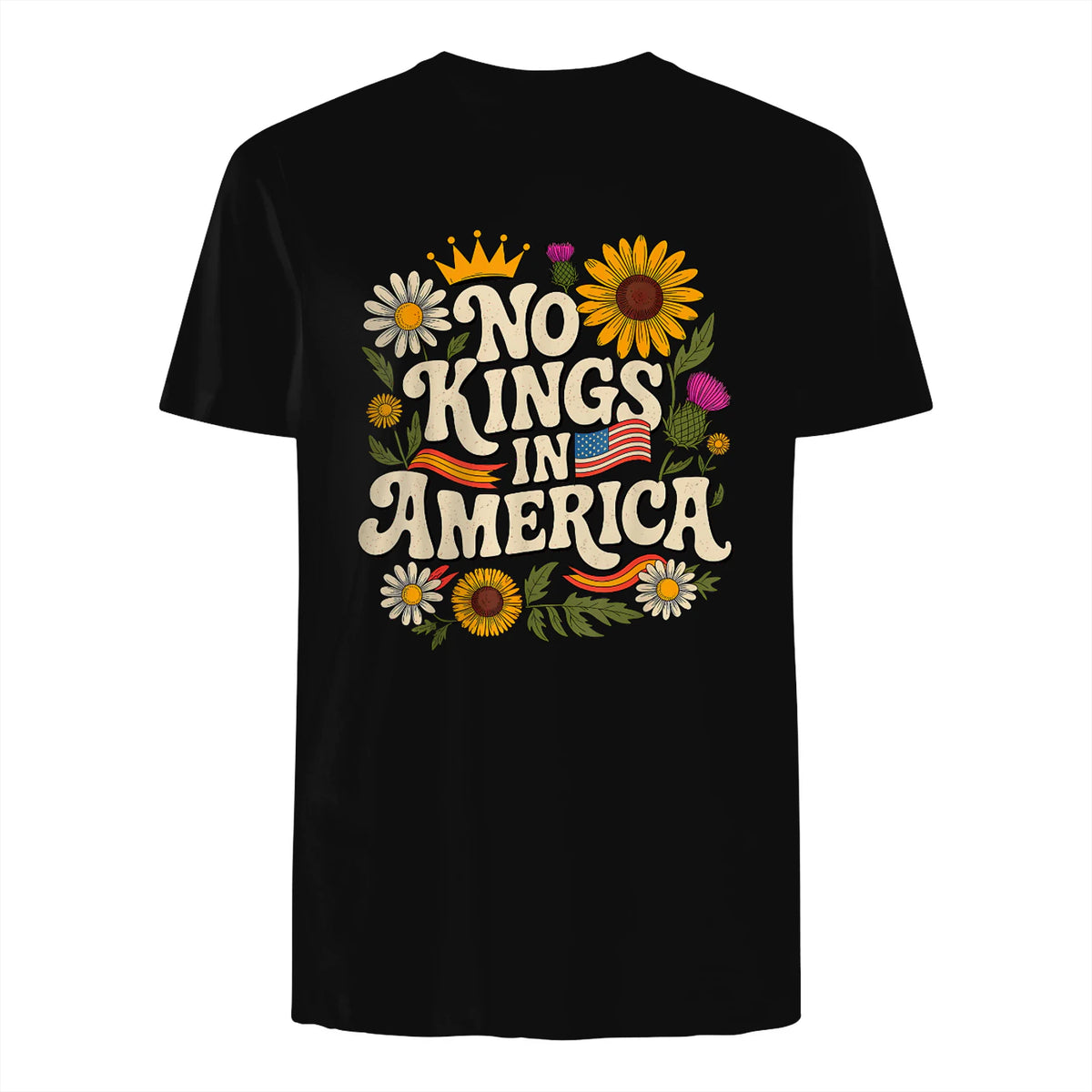 No King in America T-Shirt in Black - back view