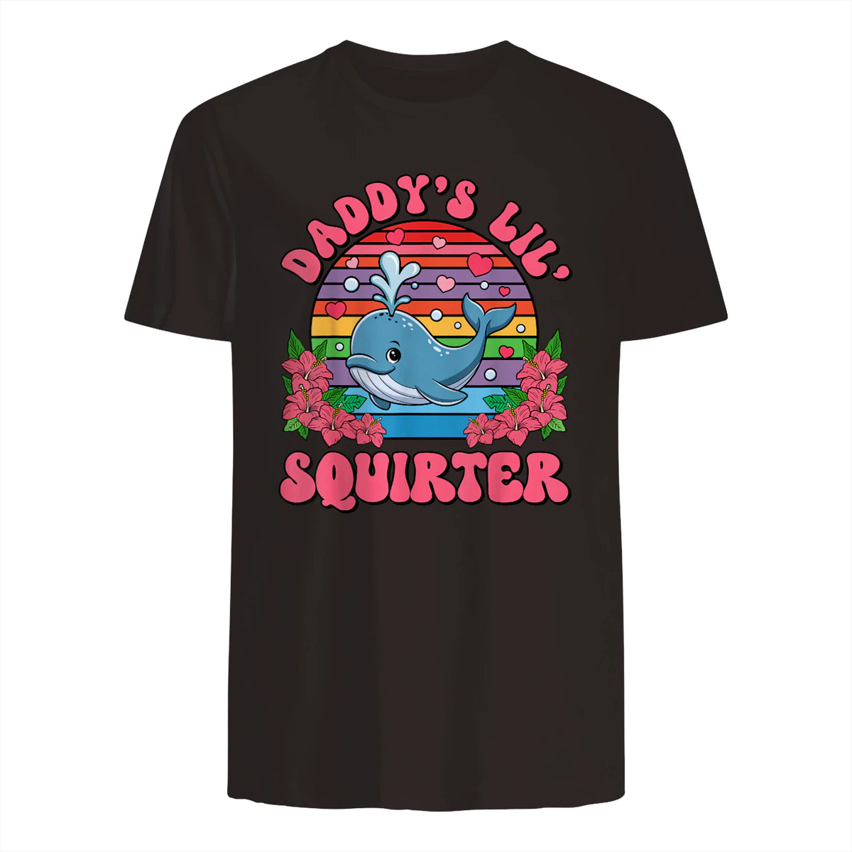 Daddy's Lil Squirter Joke T-Shirt in Dark Chocolate - back view