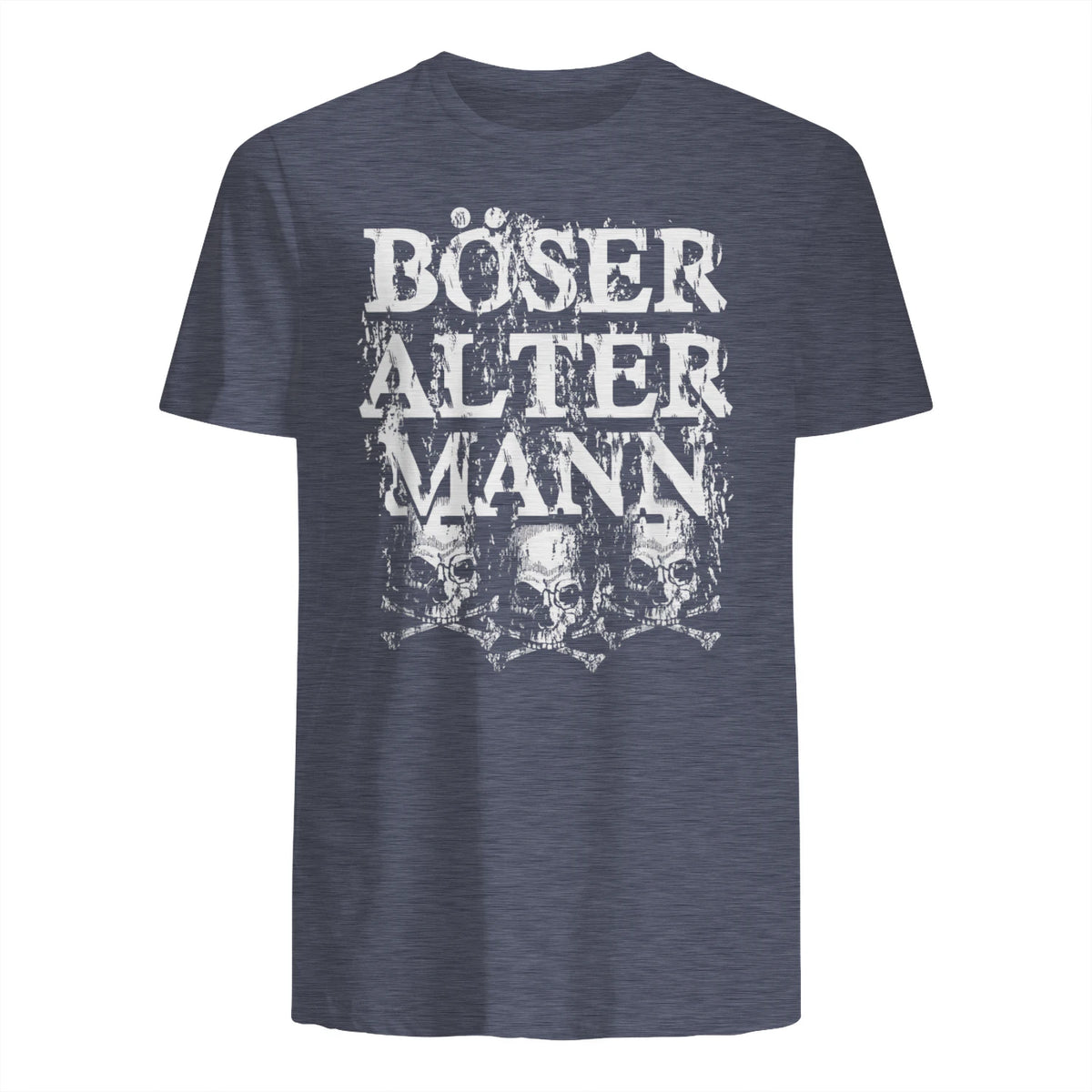 Opa & Großvater Männer Geschenke Vintage Totenkopf Schwarz, S Herren, Halbarm, in Heather Navy - back view