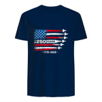 American Fourth of July Anniversary T-Shirt in Navy - back view