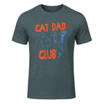 Cat Dad Club Life Is Better with Cats T-Shirt in Dark Heather - front view