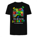 Autism Awareness Men Kids Boys Autism Video Game Month in Black - back view