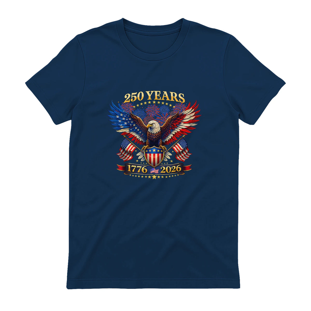 American Independence Day Anniversary T-Shirt in Navy - back view