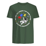 Autism We are All Under The Same Stars Space Astronaut in Military Green - back view