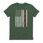 Proud Papa Flag Funny Father's Day from Grandchildren T-Shirt in Military Green - back view