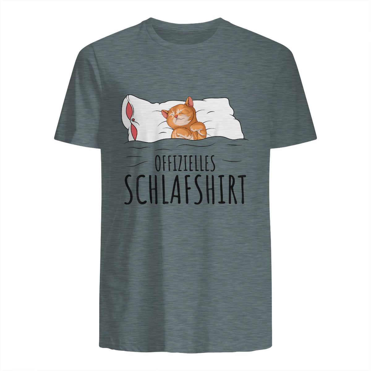 Süße Katzen & Haustier Geschenkideen Offizielles Schlafshirt Katze Schlafanzug Katzen in Dark Heather - back view