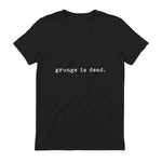 Chemises de soirée rock des années 90 Grunge Is Dead Novelty Saying Funny in Black - back view