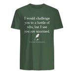 William Shakespeare Quote English Literature & Classic Plays in Military Green - back view