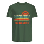 Funny Gamer Gift Headset Can't Hear You I'm Gaming in Military Green - back view