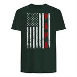 Proud Papa Flag Funny Father's Day from Grandchildren T-Shirt in Forest Green - back view