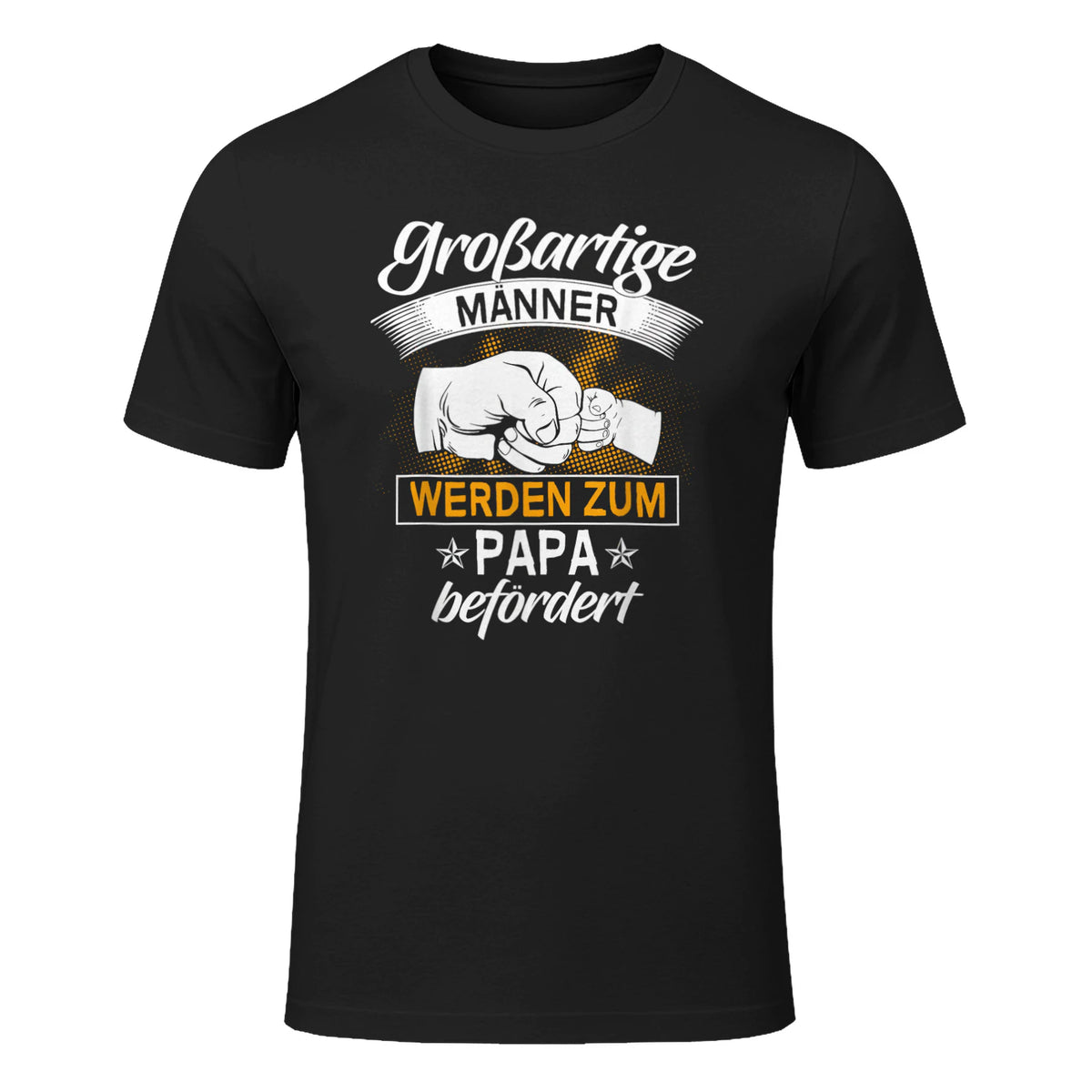 Vatertag Vaterschaft Geschenke Großartige Männer Werden Zum Papa Befördert Werdender Vater , Schwarz, S, V-Aussch in Black - front view