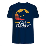 Cat Daddy Vintage Eighties Style Cat Retro Distressed in Navy - back view