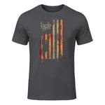 Lamb of God Pure American Metal Flag T-Shirt in Charcoal - front view