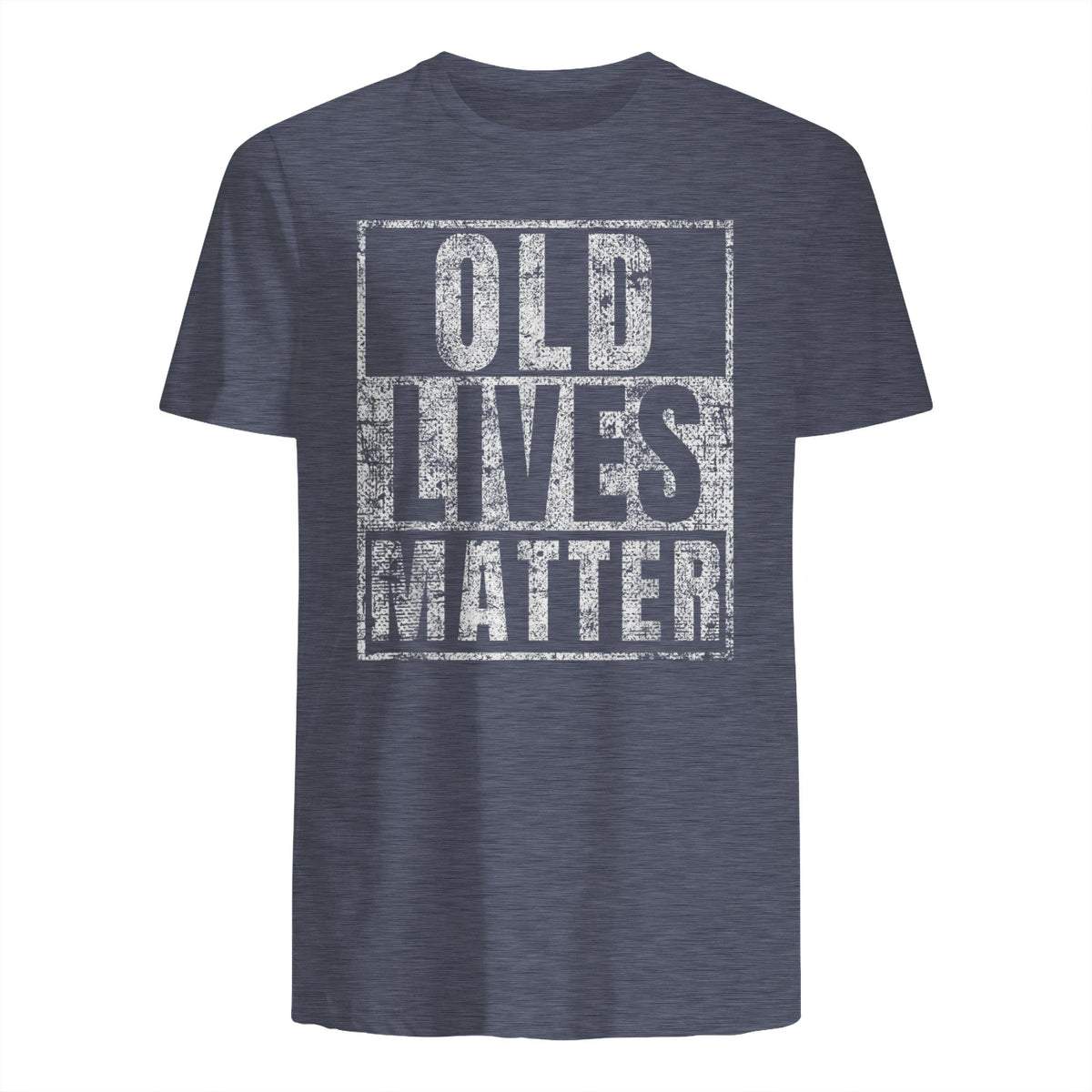 Old Lives Matter Funny Birthday Party Gag Gift for Dad in Heather Navy - back view