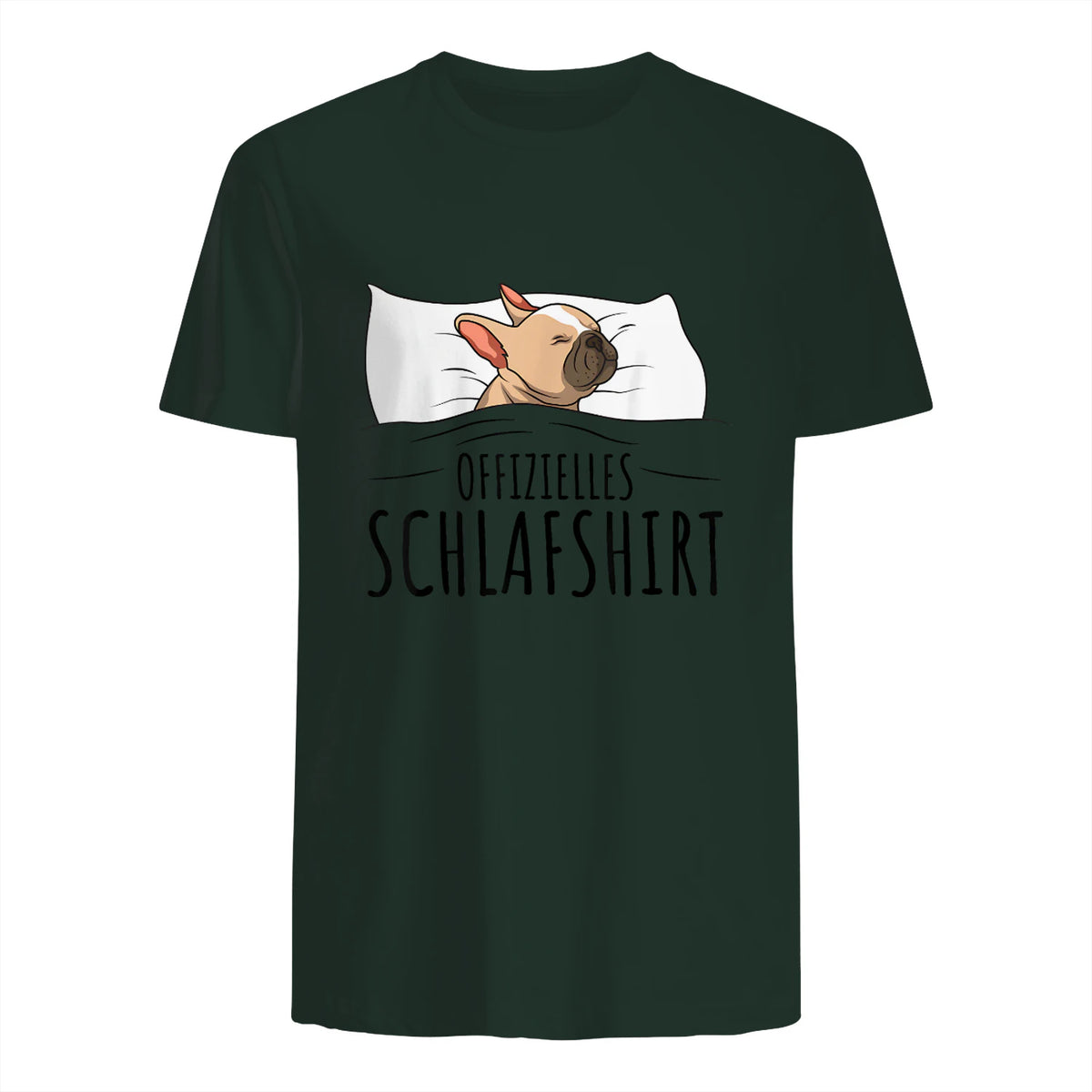 Süße Französische Bulldoggen Geschenke Offizielles Schlafshirt Schlafanzug Französische Bulldogge , Weiß, S, Kurz in Forest Green - back view