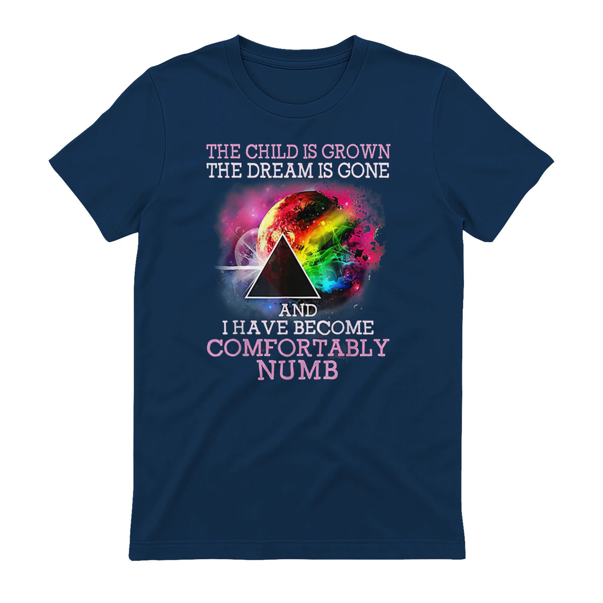 The Child Is Grown The Dream Is Gone Comfortably Number T-Shirt in Navy - back view