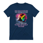 The Child Is Grown The Dream Is Gone Comfortably Number T-Shirt in Navy - back view