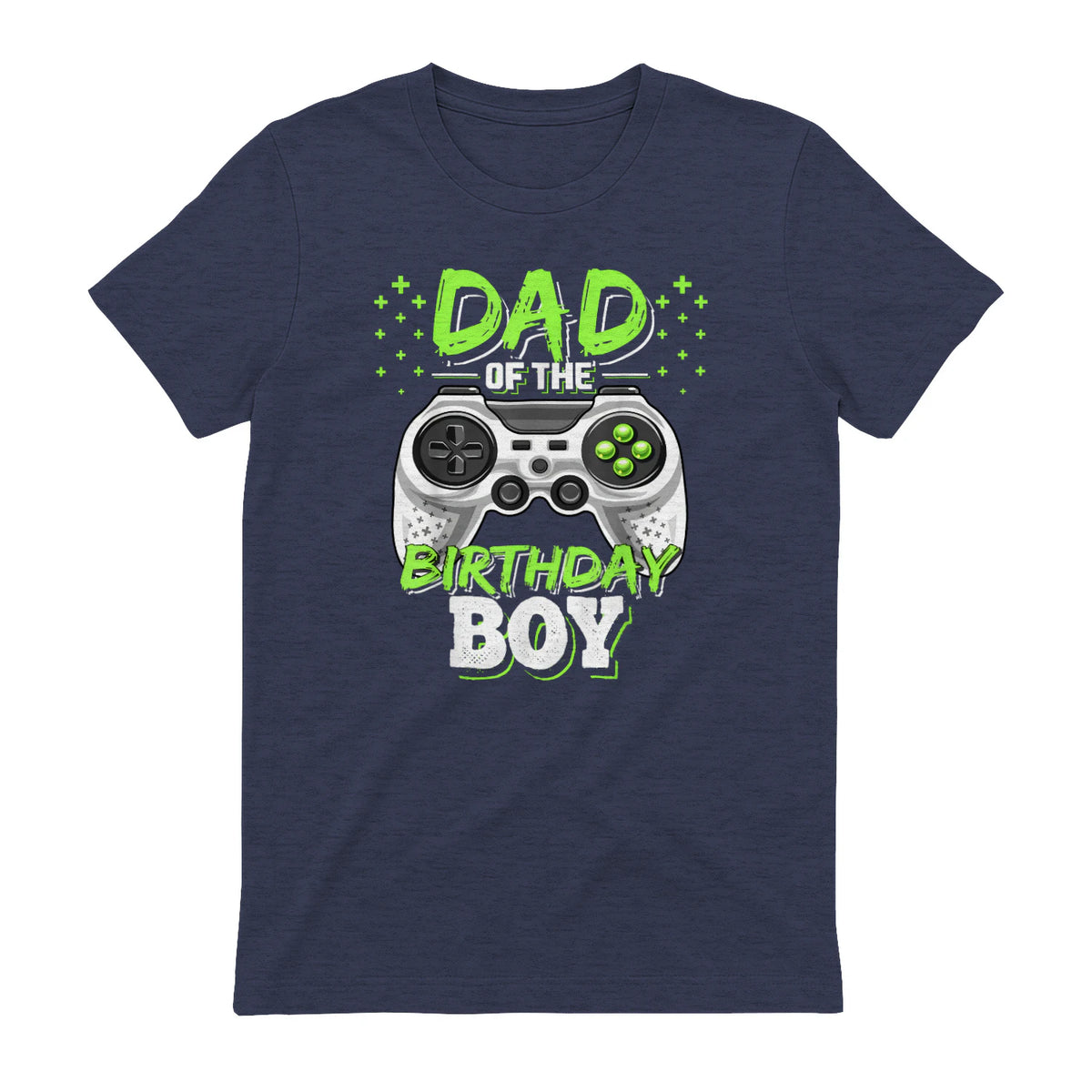 Dad of The Birthday Boy Matching Video Gamer Birthday Party in Heather Navy - back view