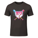 Baseball Drip Youth T-Shirt in Dark Chocolate - front view