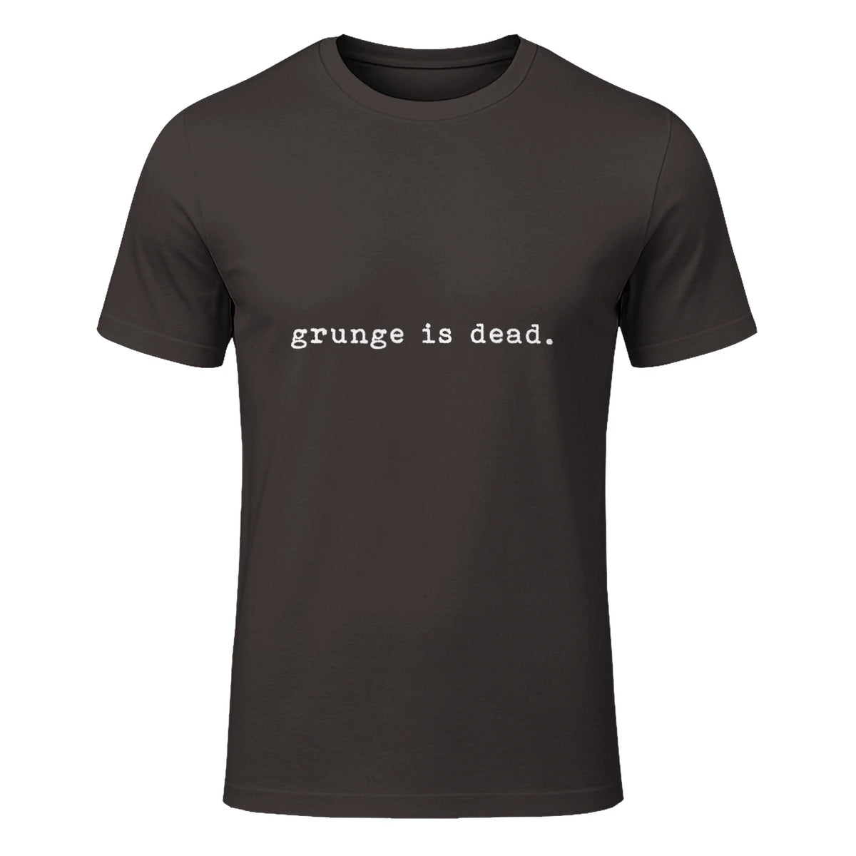 Chemises de soirée rock des années 90 Grunge Is Dead Novelty Saying Funny in Dark Chocolate - front view