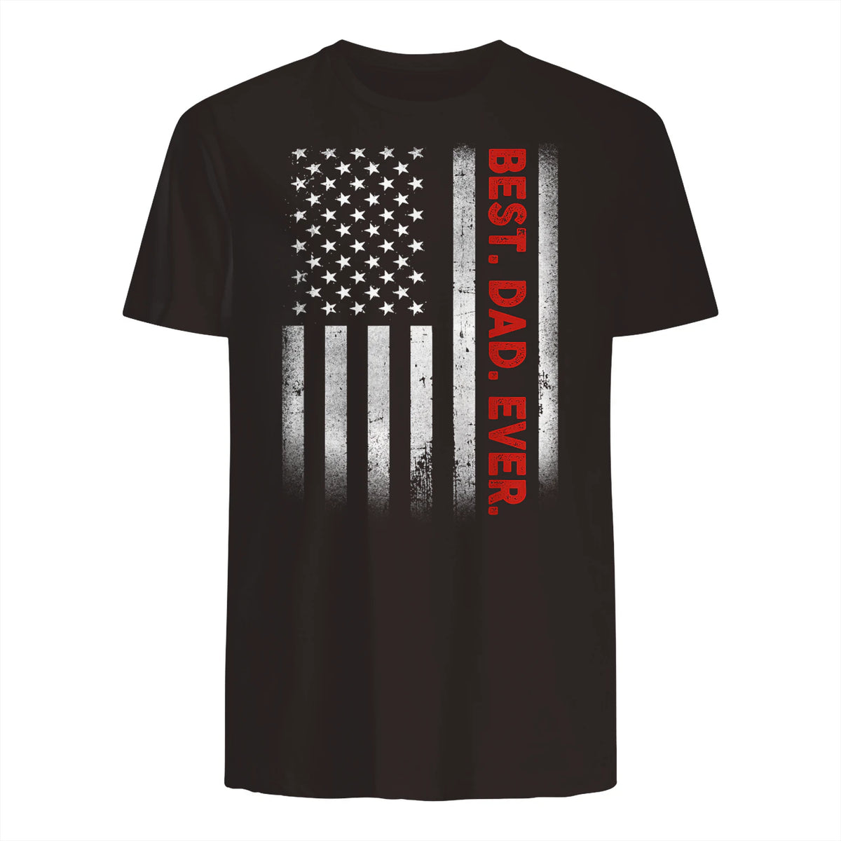 Best Dad Ever With US American Flag Gift For Father's Day in Dark Chocolate - back view