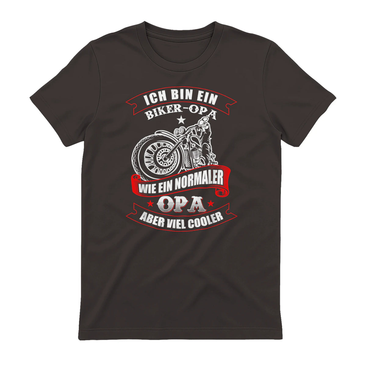 Biker-Opa wie normaler Opa Aber viel Cooler - Motorrad Shirt in Dark Chocolate - back view