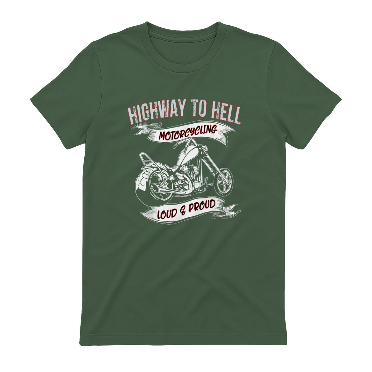 Highway to Hell Motorradfahrer Biker Motorrad Männer in Military Green - back view