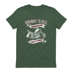 Highway to Hell Motorradfahrer Biker Motorrad Männer in Military Green - back view