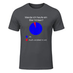 Lustiges Bier Shirt I Alkohol Trinken Party Fest Wein in Charcoal - front view