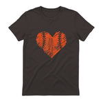 US State San Francisco Baseball Vintage Heart T-Shirt in Dark Chocolate - back view