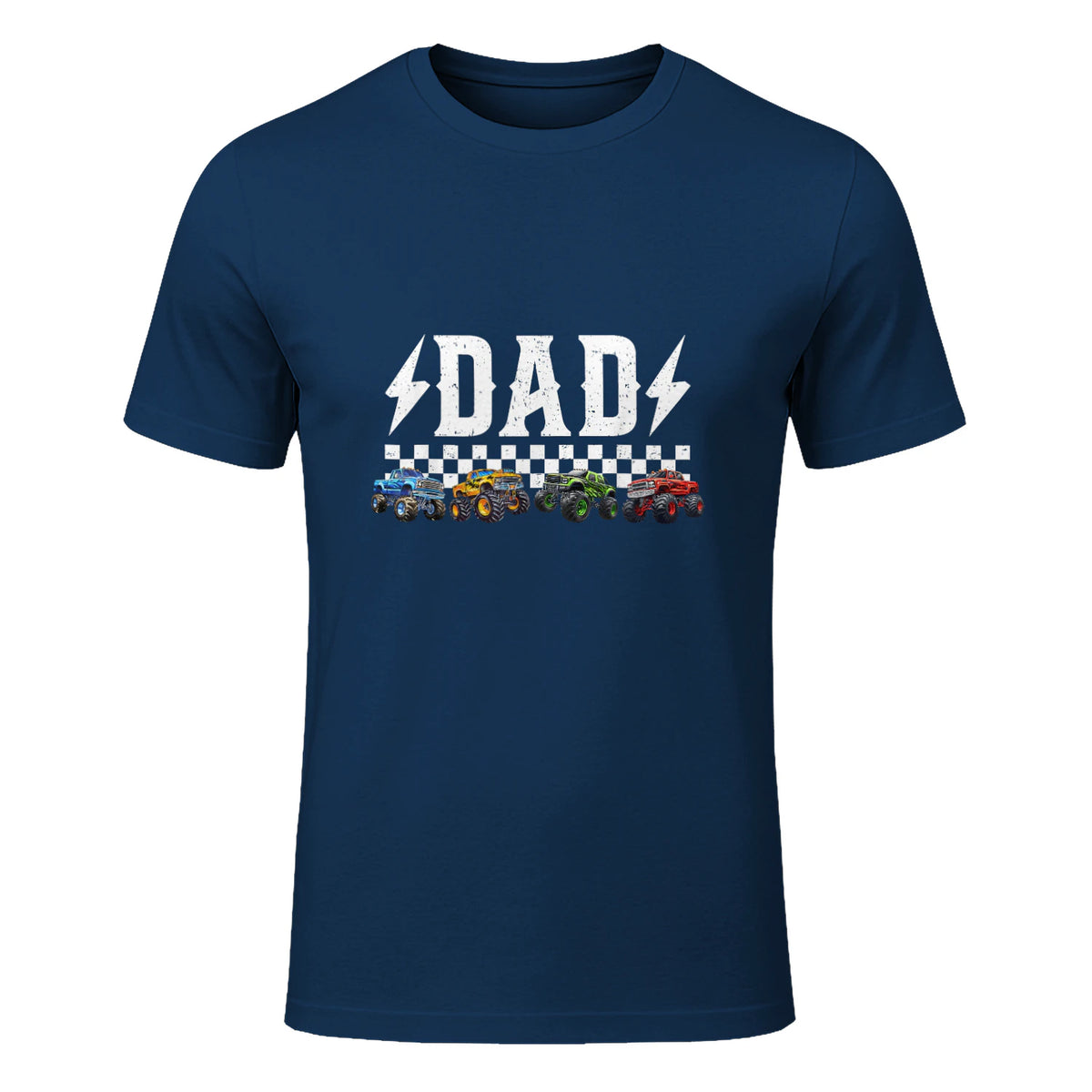 Dad Retro Monster Truck T-Shirt in Navy - front view