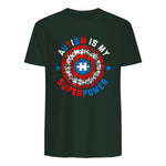 Autism is My Superpower Autism Awareness Autistic for Boys in Forest Green - back view