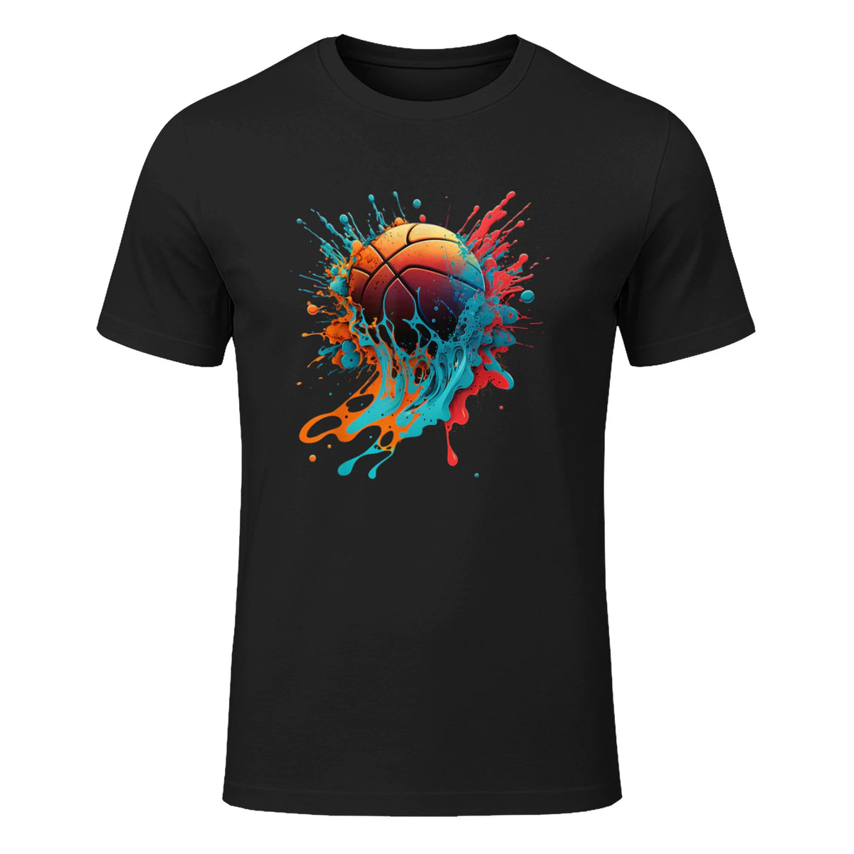 Basketball Splash Baller Basketball Player Team Player T-Shirt in Black - front view
