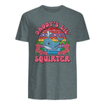 Daddy's Lil Squirter Joke T-Shirt in Dark Heather - back view