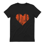 US State San Francisco Baseball Vintage Heart T-Shirt in Black - back view